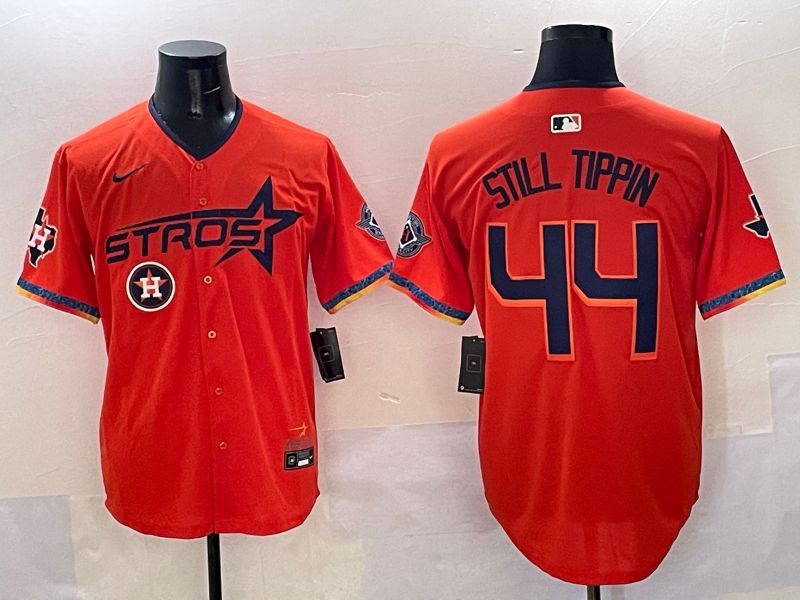 Men Houston Astros #44 Still Tippin Orange Fourth generation Joint Name 2025 Nike MLB Jersey style 2